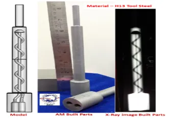 Additive Manufacturing of AISI H13 Tool Steel: Die Tools with conformal cooling channels