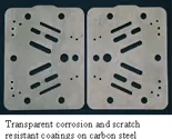 Transparent corrosion and scratch resistant coatings on carbon steel